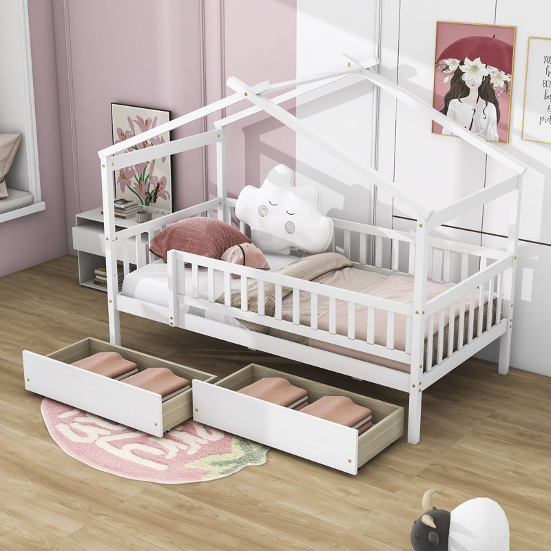 Velida Twin Daybed with Two Drawers, White, Twin