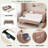 Diamond Grid Velvet Daybed With Usb Charging, Side Pocket And Trundle-2092466040
