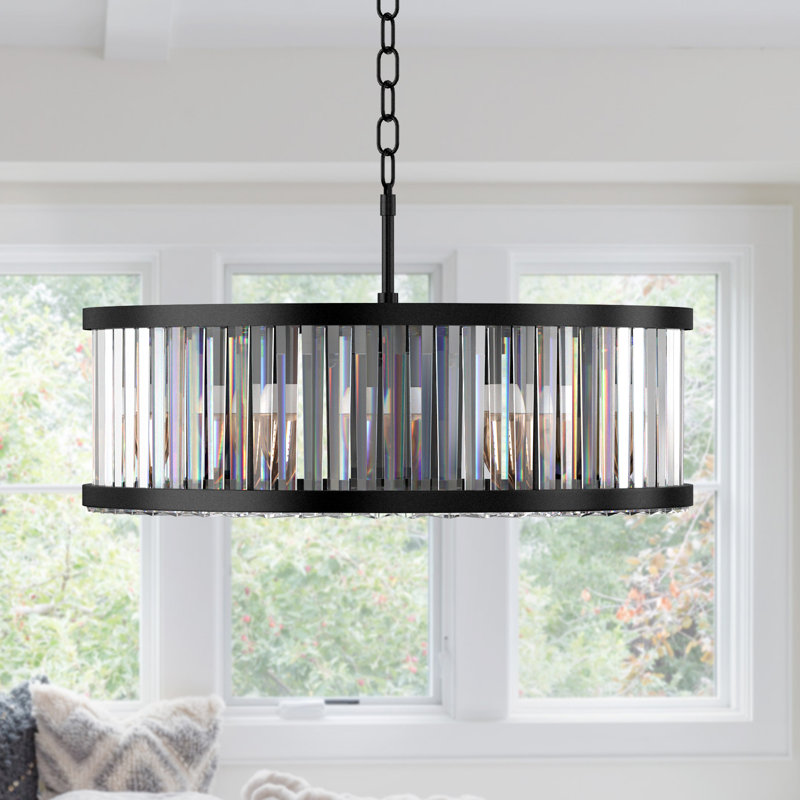 Graceyn 24" Crystal Chandelier 6 - Light Dimmable with Hanging Chain