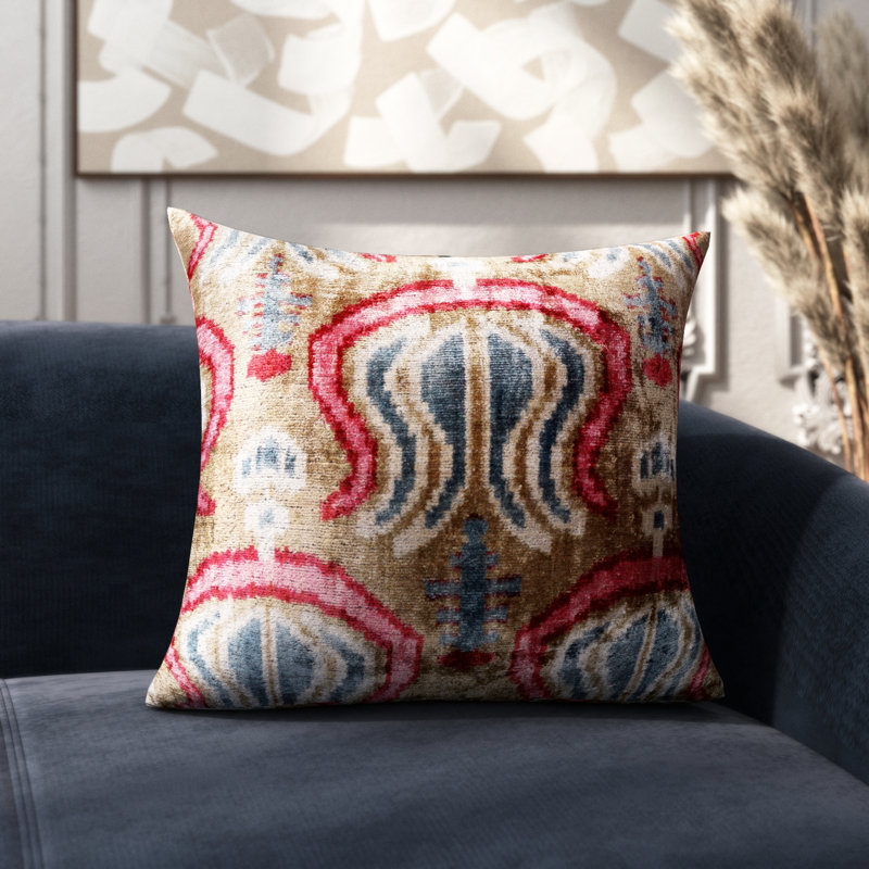 Housse et insert de coussin carré en soie / velours 