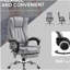 Fauteuil de bureau massant, fauteuil de bureau inclinable à haut dossier, gris