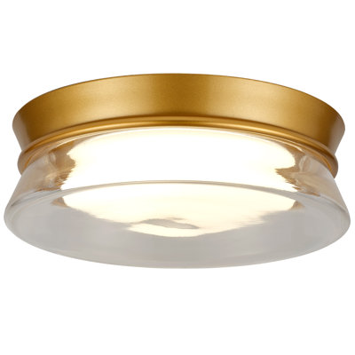 Plafonnier encastré moderne doré à DEL de 12 pouces, verre transparent, 22 W, 5 températures de couleur