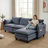 Modular Sofa Set with Ottoman, USB Ports & Side Pockets