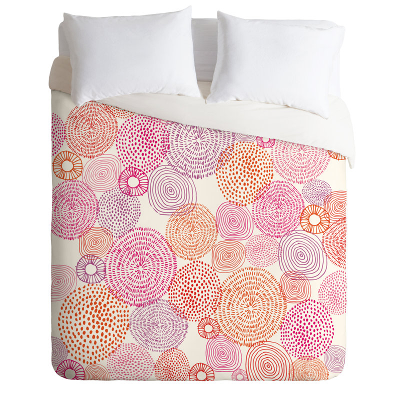 Ensemble de housse de couette Circles in Colours I, Housse de couette pour grand lit et 2 taies décor, Léger