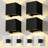 4-Pack LED Black Square Up/down Wall Light, Adjustable Beam Angle Aluminum Ip65 Waterproof Wall Sconce-621042505-621042503