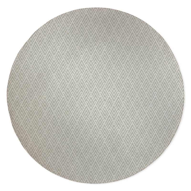 Chevron Spike Non-Slip Outdoor Rug, Round 5'