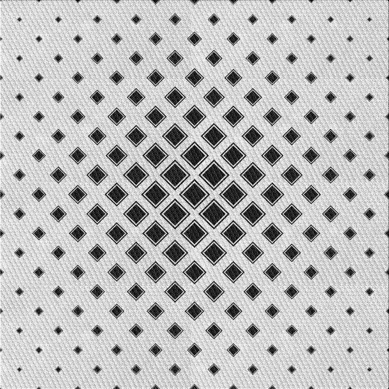 Tapis noir/gris à motifs, Carré 6 pi