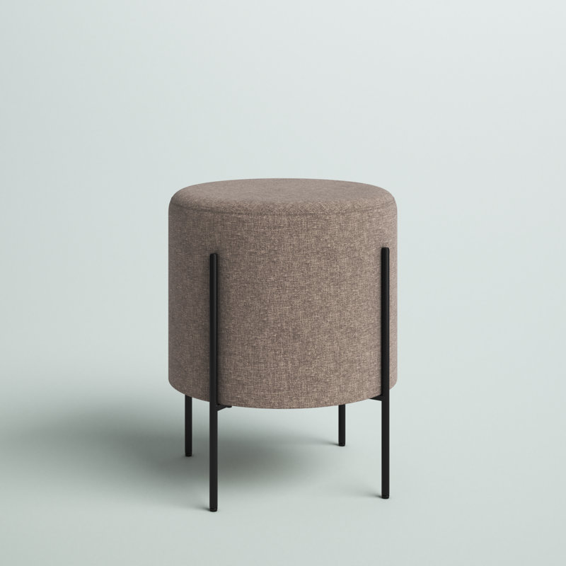 Degnan Upholstered Ottoman, Light Brown Polyester