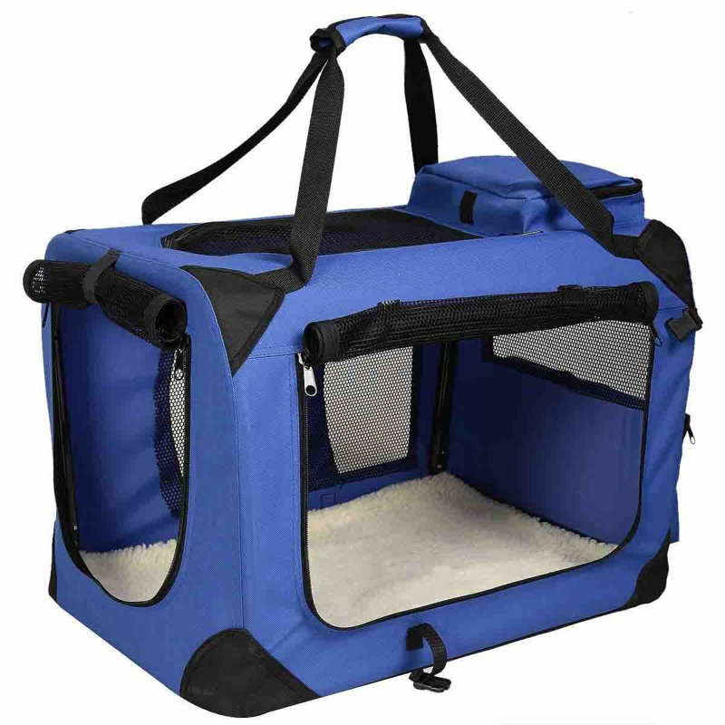 Mairead Collapsible Soft-Sided Crate with 1 Door, Blue