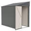 Remise Lean-To 4 x 7 pi en gris olive, rangement en acier robuste pour outils de jardin et vélos, maximisez votre cour et votre patio avec une protection toutes saisons
