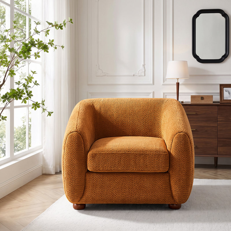 Fauteuil rembourré 36,6 pouces, Polyester curry
