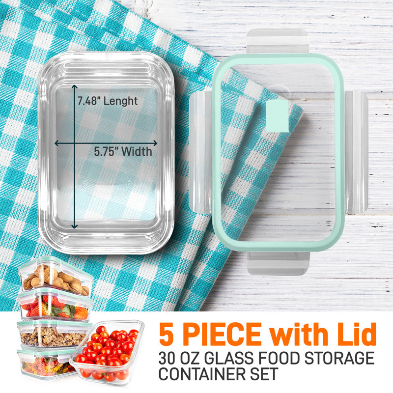 30oz. Glass Food Storage Container, Green
