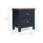 Table de chevet Docken, 2 tiroirs, style Shaker, bleu ardoise et brun clair
