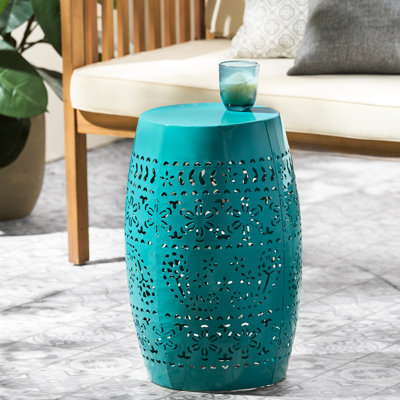 Table d'appoint Modern Lace Cut, l 12,04 po x P 12,04 po H 17,83 po, structure en métal, sans assemblage