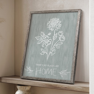 No Place Like Home Sketch Framed Print - Solid Wood 47206