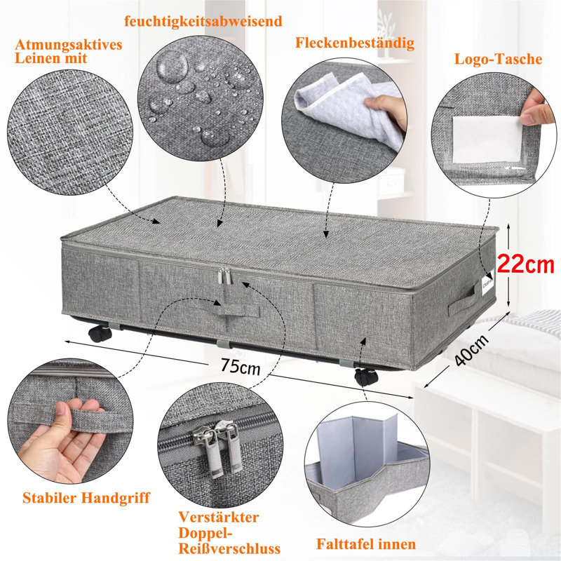 Ebern Designs Fabric Underbed Storage