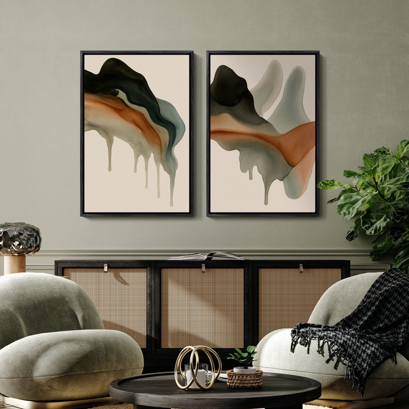 Art mural encadré, rétro, antique, classique pour chambre à coucher - 16 po x 24 po x 2 panneaux, H 24 po x l 16 po, Noir