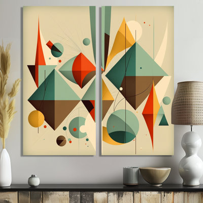 Mid-Century Retro Dimensions III - Abstract Midcentury, art mural
