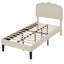 Structure de lit simple avec lumière DEL et station de charge, lit plateforme avec tête de lit tapissier, aucun sommier requis-1423324257-1423324262