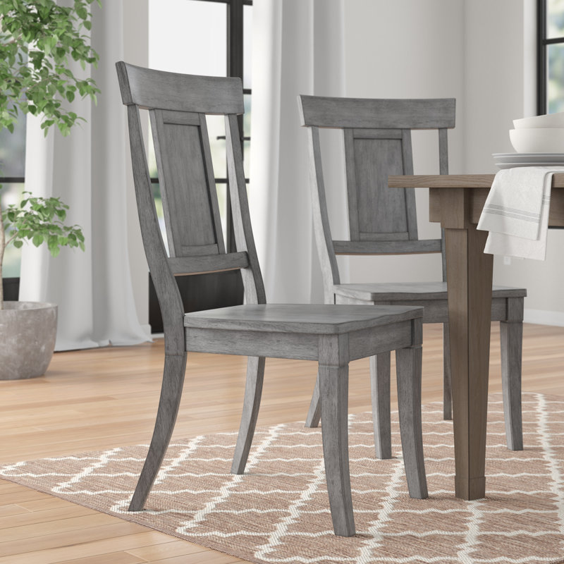 Fortville 17.13'' H Solid Wood Side Chair, Antique Gray