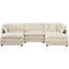 5 canapé d'angle convertible, canapé modulaire en U avec repose-pieds, chenille beige pour salon moderne, canapé en chenille, assise moelleuse et moelleuse