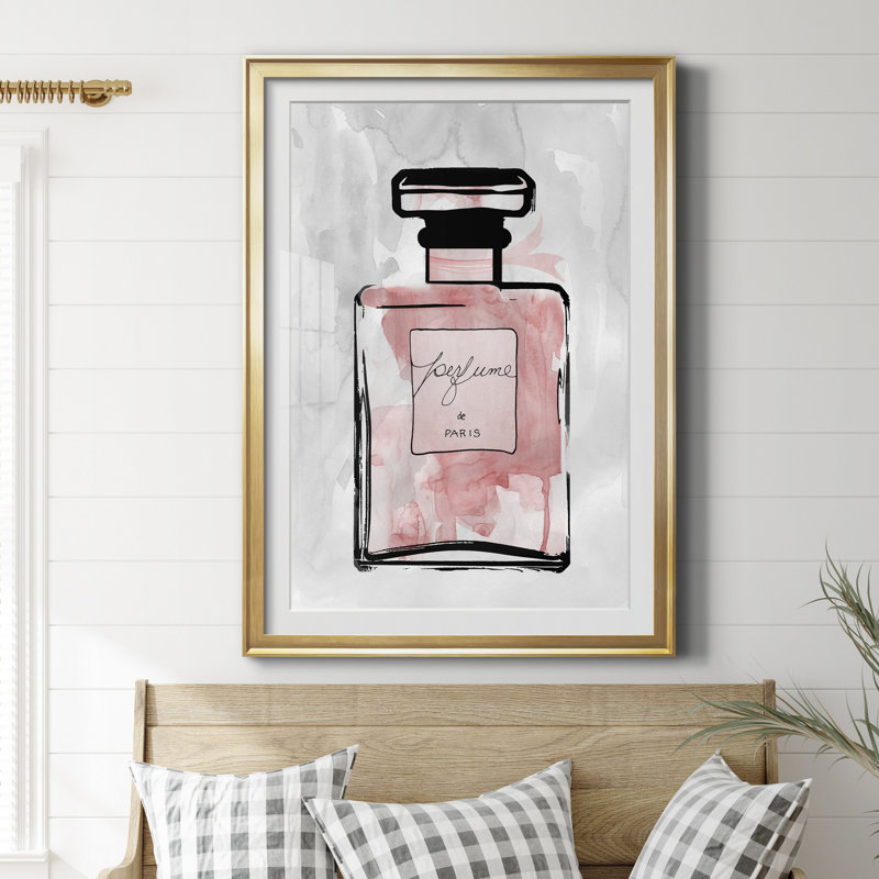 «Blush Wash Perfume», impression encadrée sur papier, Papier doré, H 30,5 po x l 42,5 po x P 1,5 po