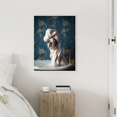 Bubble Bath Bliss by Keyshanna Framed Canvas Wall Art Print
