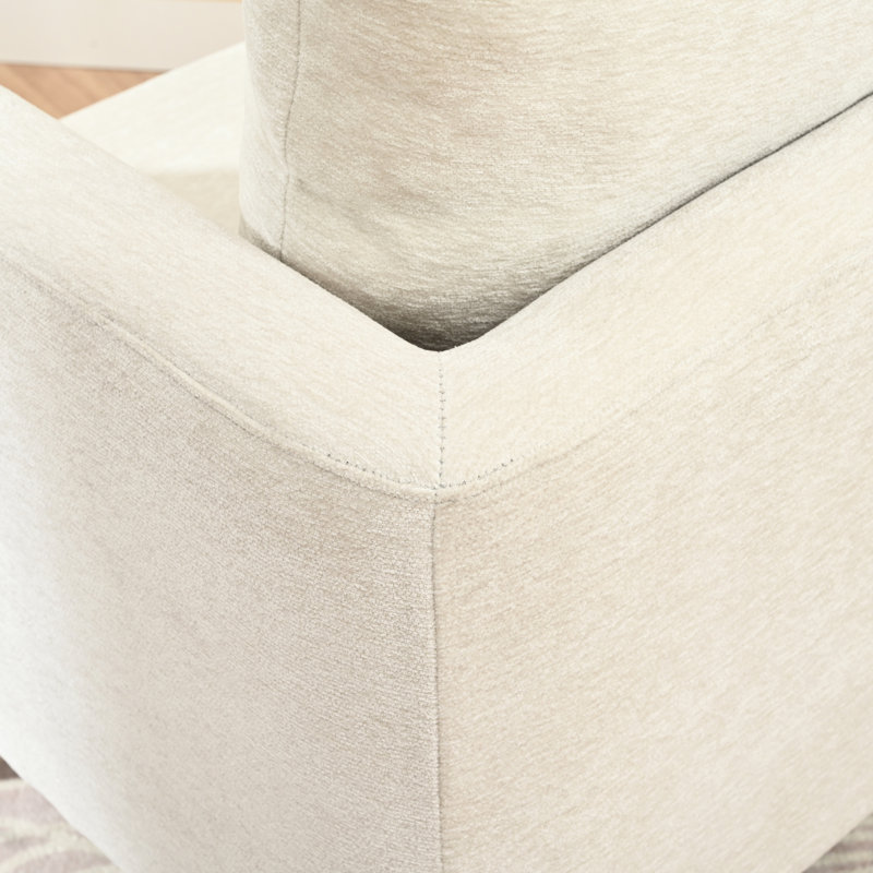 Fauteuil rembourré avec tissu chenille - beige pour l'ameublement de chambre à coucher brun, Beige