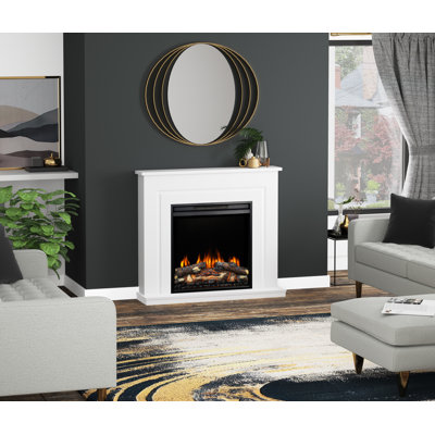 Orwell Flare 122 cm W White Electric Fireplace with 6922.3 BTU
