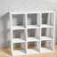 Bibliothèque moderne avec rangement, tablette en métal blanc à 9 cubes pour la maison