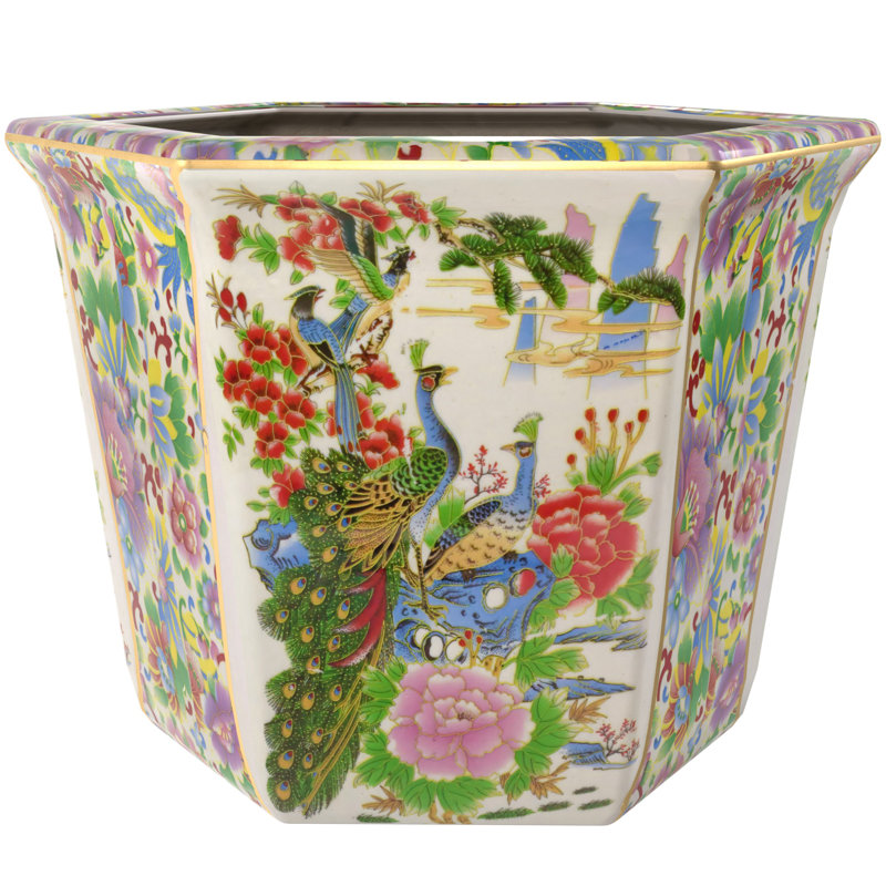 Pot de fleurs en céramique Diandrea, H 8,50 po x l 12,25 po x P 11,25 po