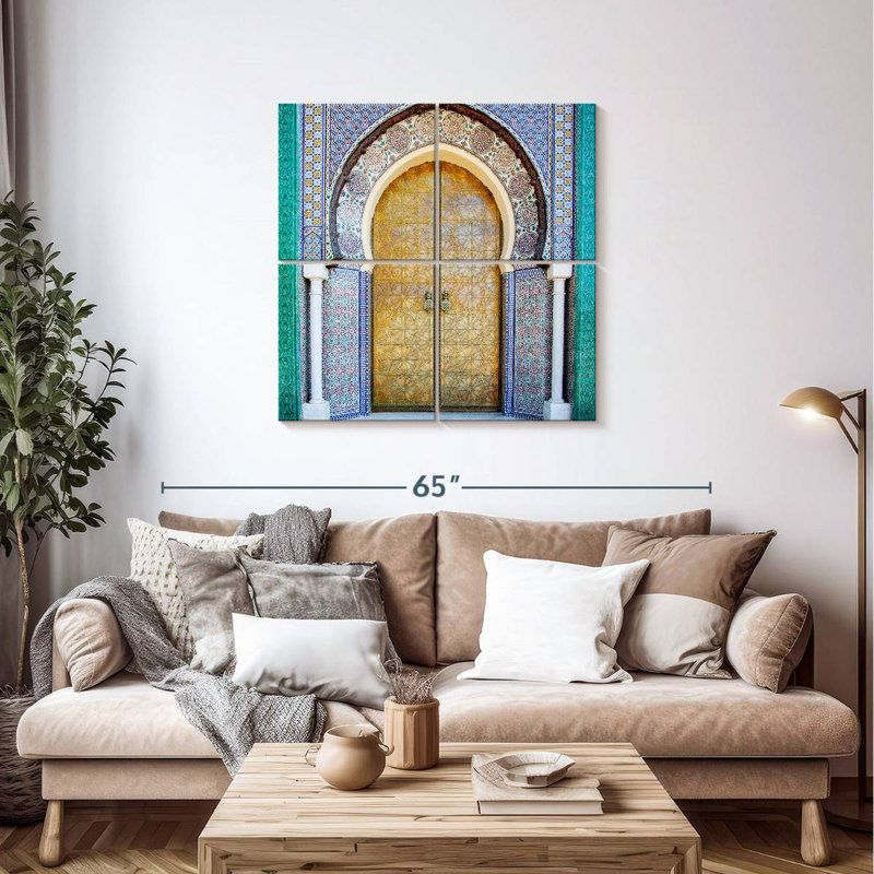 Opulente porte ornée, H 38 po x l 38 po
