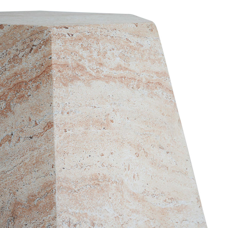 Hexagonal MGO Accent Table with Modern Geometric Design