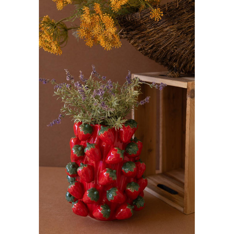Vase en céramique fraises