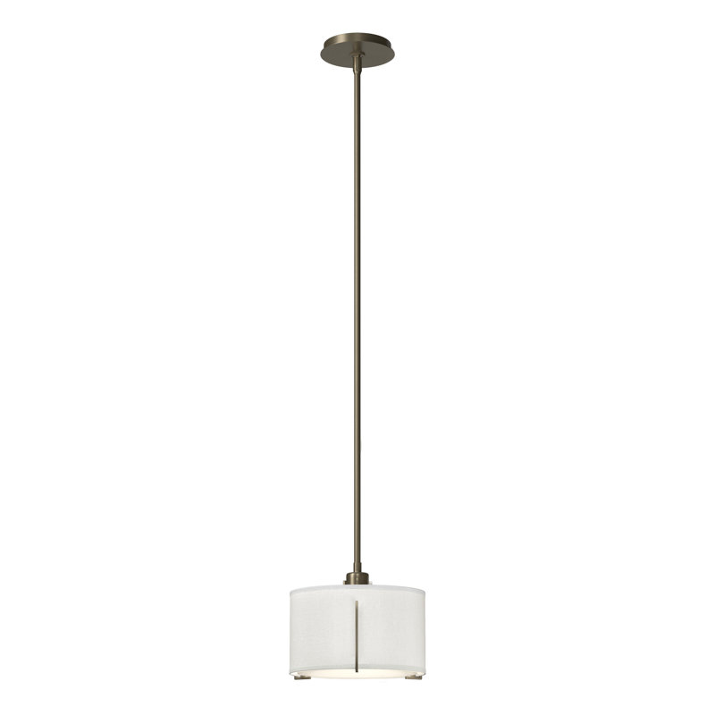 Exos 3 - Light Unique/Statement Drum Pendant, Small, Natural Anna Shade, Soft Gold