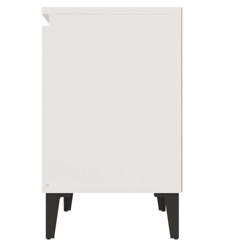 Katrece 40cm W Manufactured Wood Bedside Table, White