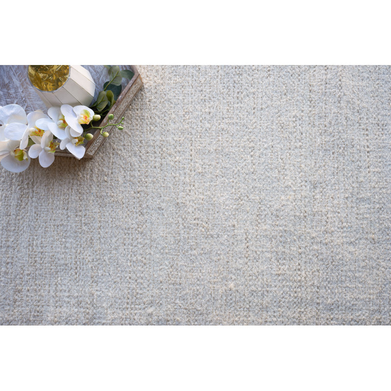 Tranquility Flatweave Wool Area Rug in Ivory, Rectangle 12' x 15'