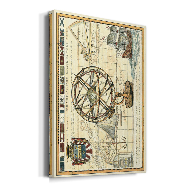 «Nautical Map I», impression sur toile tendue, L 8 po x H 12 po