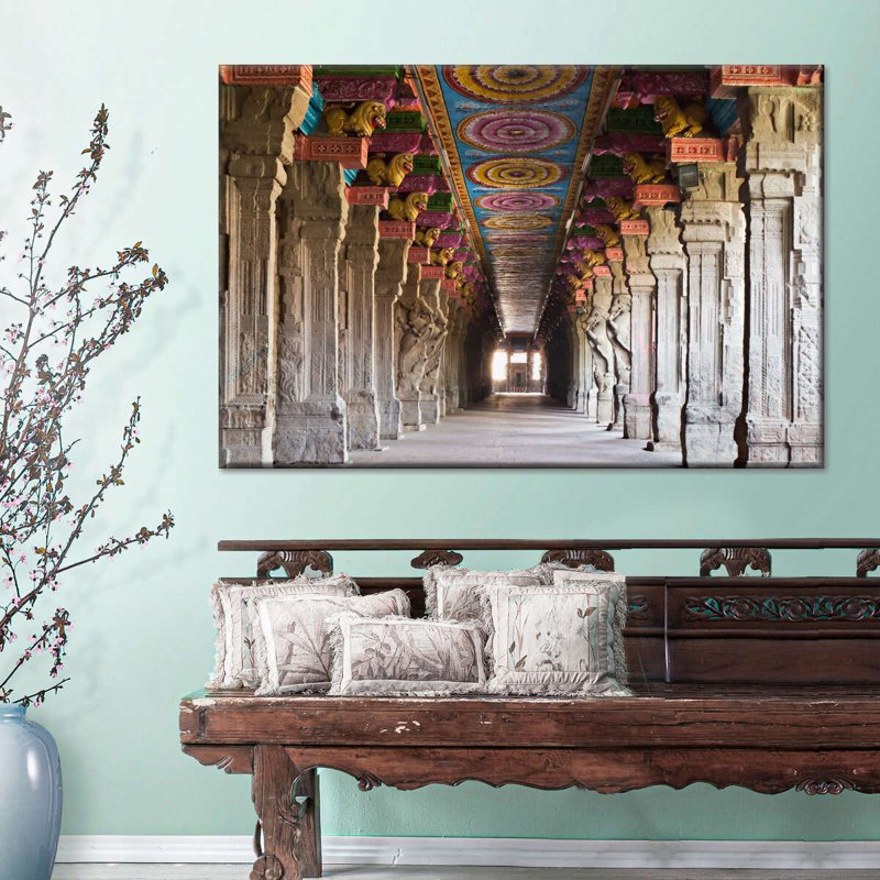 Impression sur toile, colonnes du temple Meenakshi, H 16 po x l 24 po x P 1,25 po