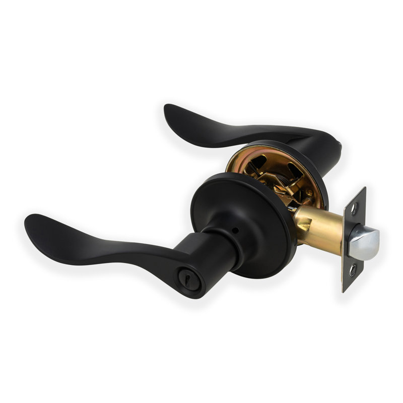 XFORT Cabriole Privacy Knob Set, Door Knob with Lock for Internal Wooden Bathroom Doors, Complete Set with Tubular Latch