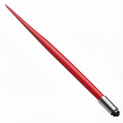 Professional Hay Bale Handling – 49" Heavy Duty Bale Spear, 4500lbs Capacity, Quick Attach Square Spike – Red Powder Coated Spring Steel – 1 Piece – Red