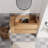 Wall Mount Bathroom Vanity 36", 45 Bevelled Handle, Soft Close 2/3 Extended Drawer, Imitative Oak, Plywood, Adjustable Shelves, Space Idea Mounted Renovation Project-1639747144