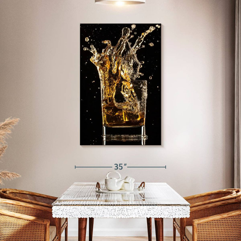 Yarlin éclaboussant du whisky glacé, H 48 po x l 32 po