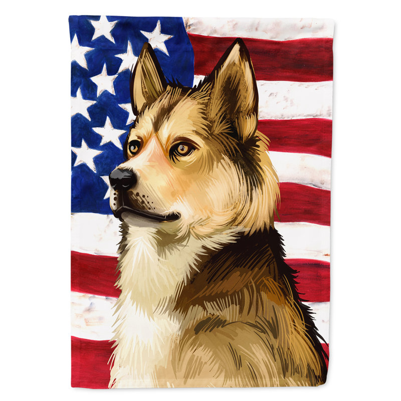 Polyester à 2 côtés 28 x 40 po drapeau maison, Laika de Sibérie orientale