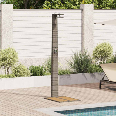 Luminaire de terrasse d'extérieur autoportant en rotin gris 23,62 x 31,50 x 84,25 po WALPLUS