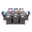 Karas 8 - Person Wicker Patio Dining Set with Rectangular Table , Cushions Included