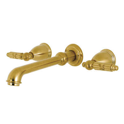Robinet de baignoire romaine à 3 poignées et 3 poignées à fixation murale Kingston Brass Georgian