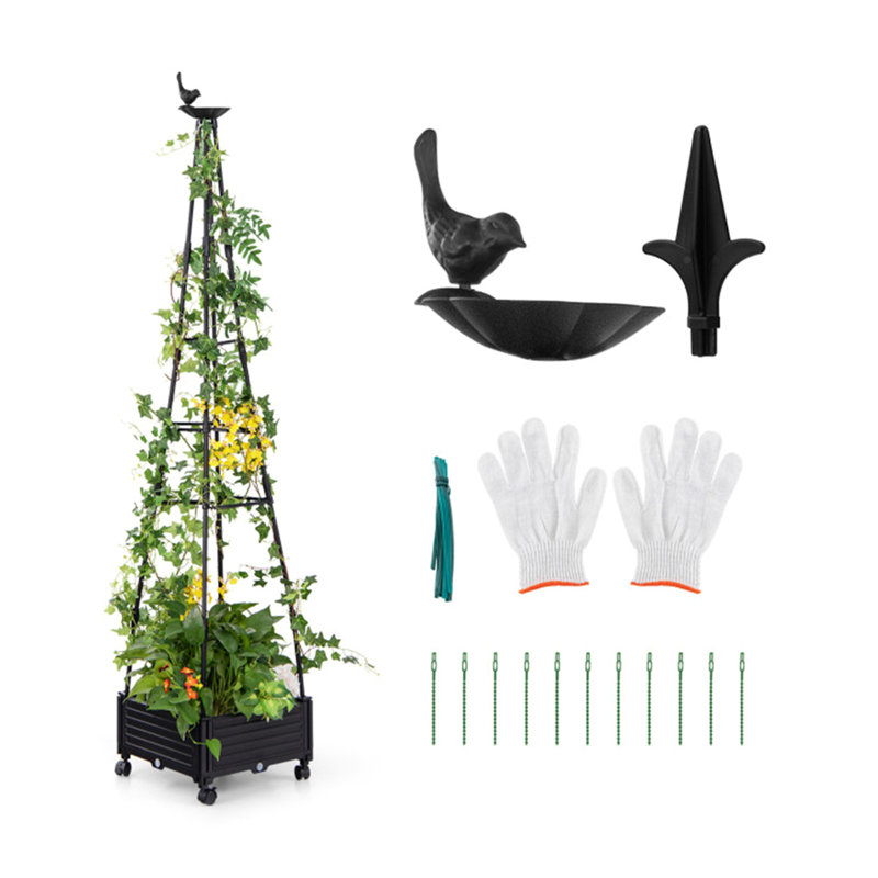 Lit de jardin avec treillis