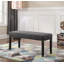 Banc de salle à manger en tissu avec garniture cloutée, gris-1344266378