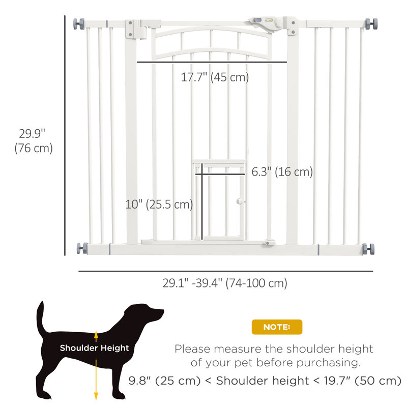 Barrière murale pour animaux Enoc, H 29,9 po x l 39,4 po x P 1,6 po, Blanc